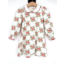 Baby Club Chic Girl's Christmas Wreath Bows Dress Sz 3