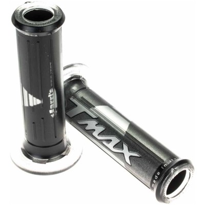 Griffgummi TMAX Style Handgriffe in schwarz-silber - 120mm, ideal für Yamaha ATV