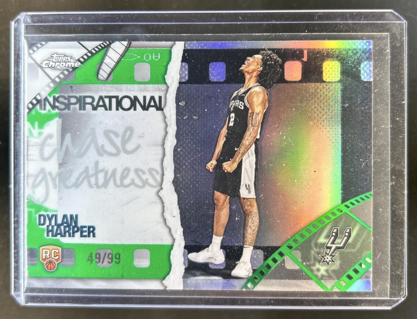2025-26 Topps Chrome Dylan Harper Inspirational RC Green Refractor #/99 Spurs
