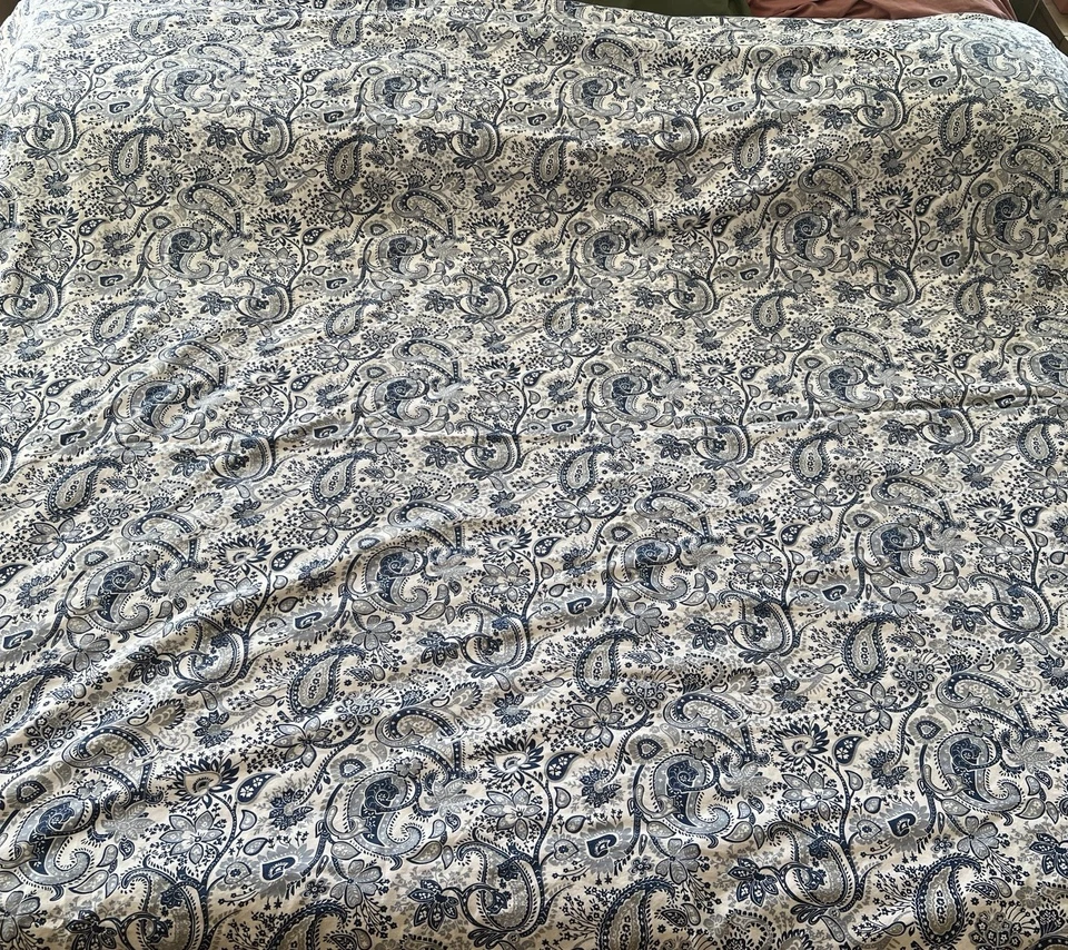 Funda nórdica IKEA Rodgersia tamaño king blanca azul floral moderna estampado cachemir 2015 Foto 2 de 4