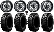 ITP Momentum 15" Wheels Milled 33" Carnivore Tires Kawasaki Teryx Mule
