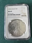 1995 American Silver Eagle Coin - NGC MS69 1oz silver