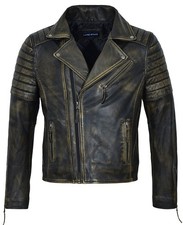 Wolverine schwarz Herren neu Film Designer echtes weiches Lammleder Leder Biker Jacke
