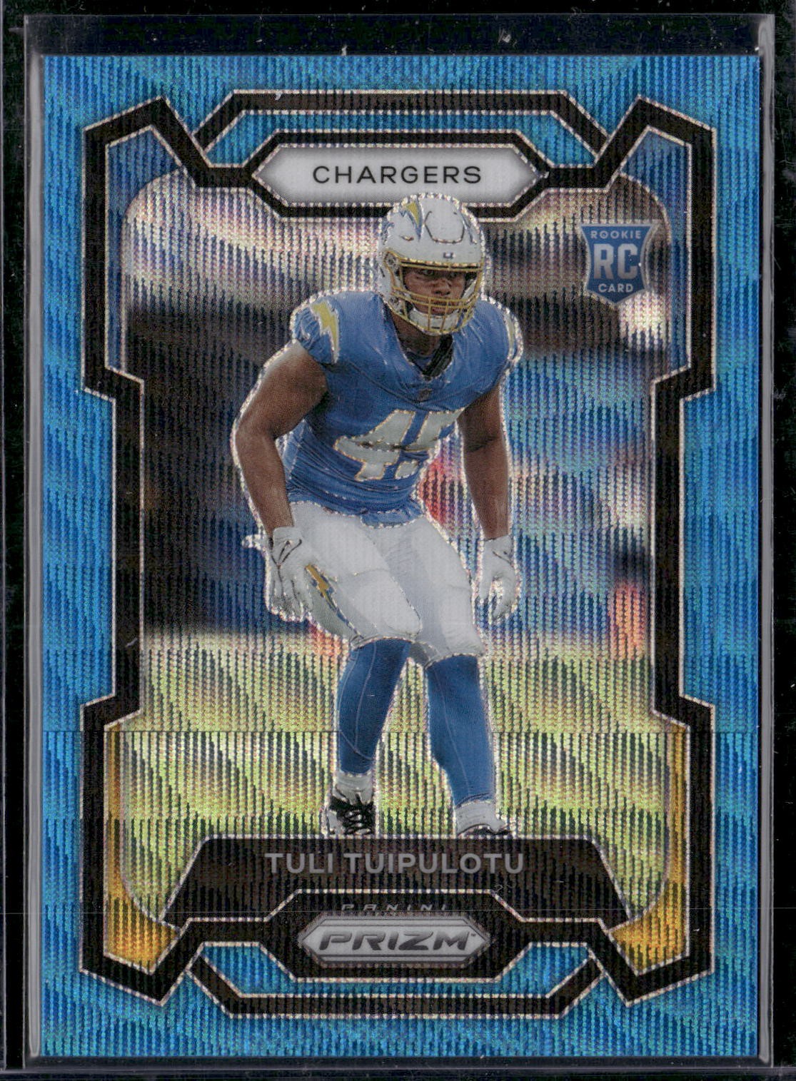 2023 Panini Prizm Tuli Tuipulotu Blue Wave Prizm RC 112/199 #354 Chargers
