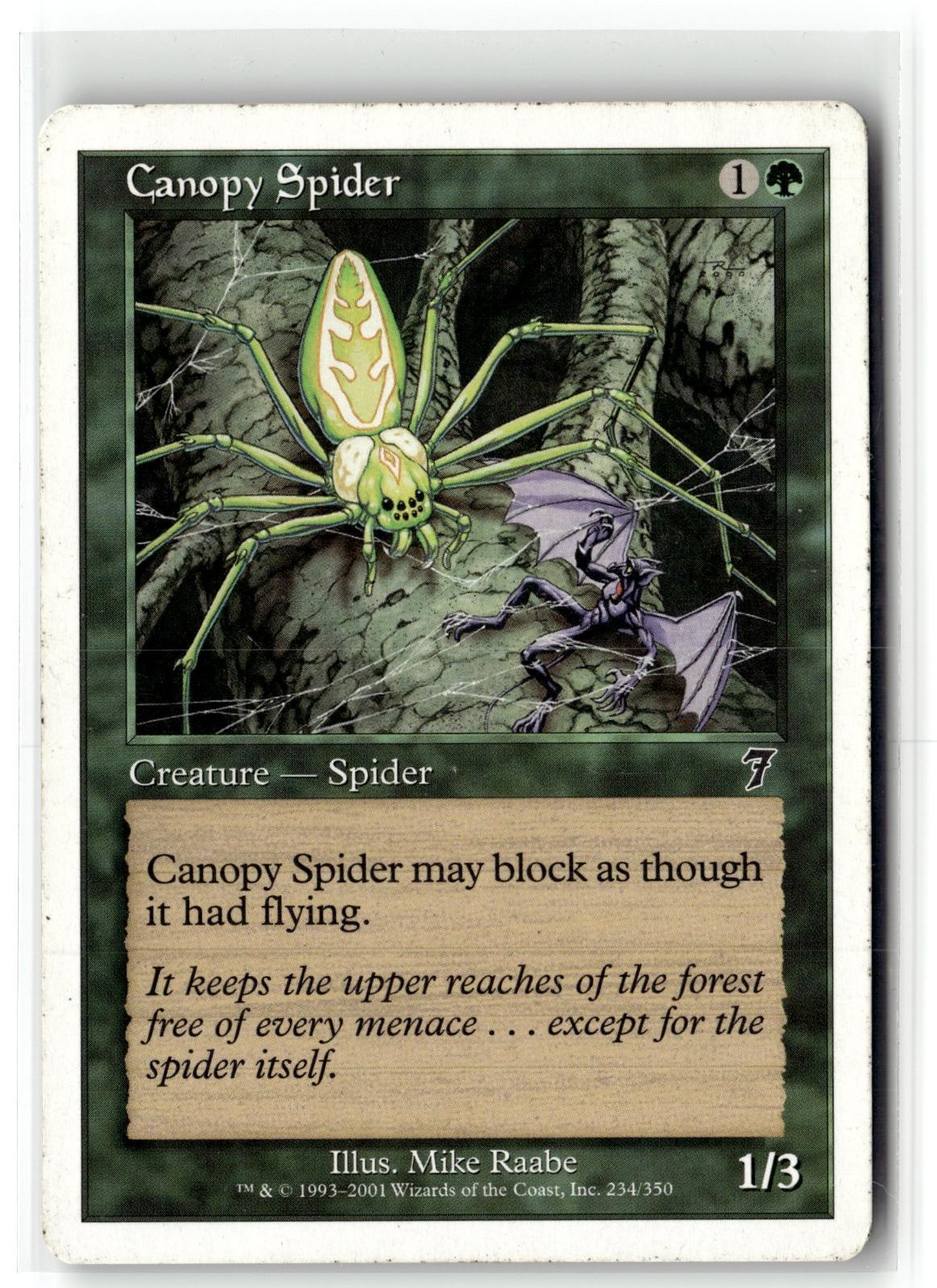 2001 MAGIC: THE GATHERING 7TH EDITION CANOPY SPIDER 234 C + FREE GIFT
