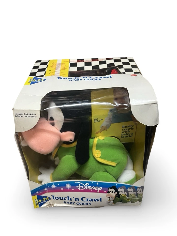 Muñeco de juguete electrónico Mattel 1995 Disney Baby Goofy Touch ’N Crawl NUEVO en caja Foto 3 de 4