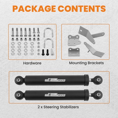 Dual Steering Stabilizer w/ Mounting brackets for Dodge Ram 2500 3500 4WD 03-12 - Picture 4 of 15