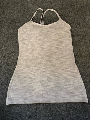 Lululemon Top Women's Gray Power Y Tank 6 Racerback Active Yoga Gym Athleisure