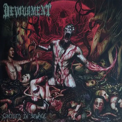 LP Devourment Conceived In Sewage SWAMP GREEN, RED AND BONE WHITE VINYL