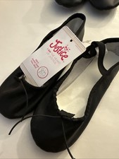 Big Girl's New Justice Dance Gym Flat Dance/Ballet Black Shoe Full Sole Size 1