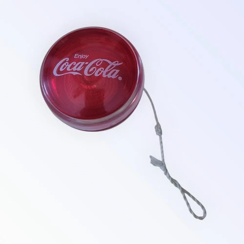 VINTAGE ENJOY COCA COLA Translucent Red / Clear Plastic Toy Yo Yo Coke