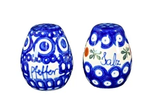 Polish Boleslawiec Pottery Salt Salz & Pepper Pfeffer Shaker Set 2.25"