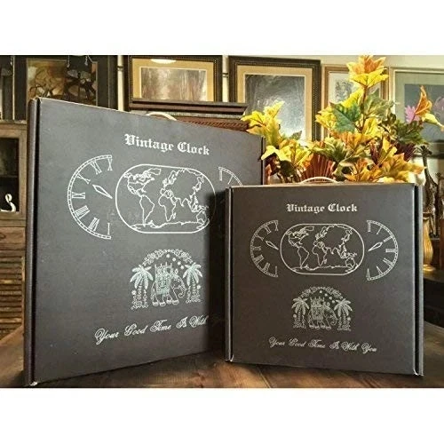 Double Sided Black 12"Inch Wall Clock Antique Style station Christmas Decor Gift - Image 2 of 4