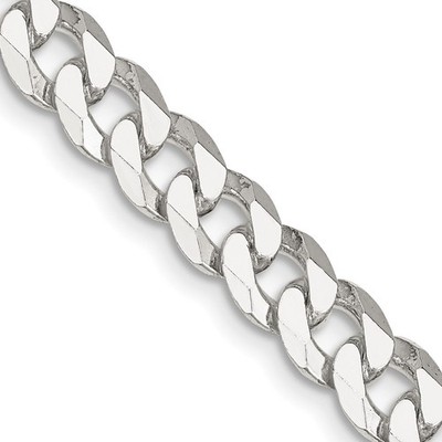 Sterling Silber 7 mm abgeschrägte Panzerkette Halskette