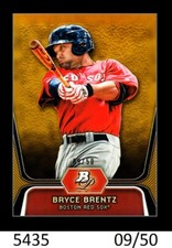 1-2012 BOWMAN STERLING GOLD REFRACTOR BRYCE BRENTZ RED SOX /50 QTY