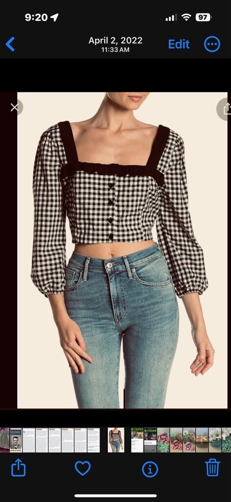 BCBG Generation Gingham Printed Crop - image 1