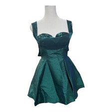 Hot girl suspender GREEN dress new style waist short style size XS