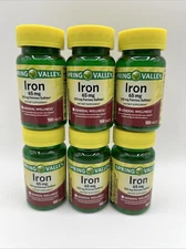 Spring Valley Iron General Wellness Tablets, 65 mg, 100 Count 6 EXP03/26