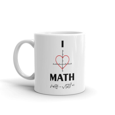I Love Math Heart Calculus Algebra Office Work Cup Gift Coffee Tea ...