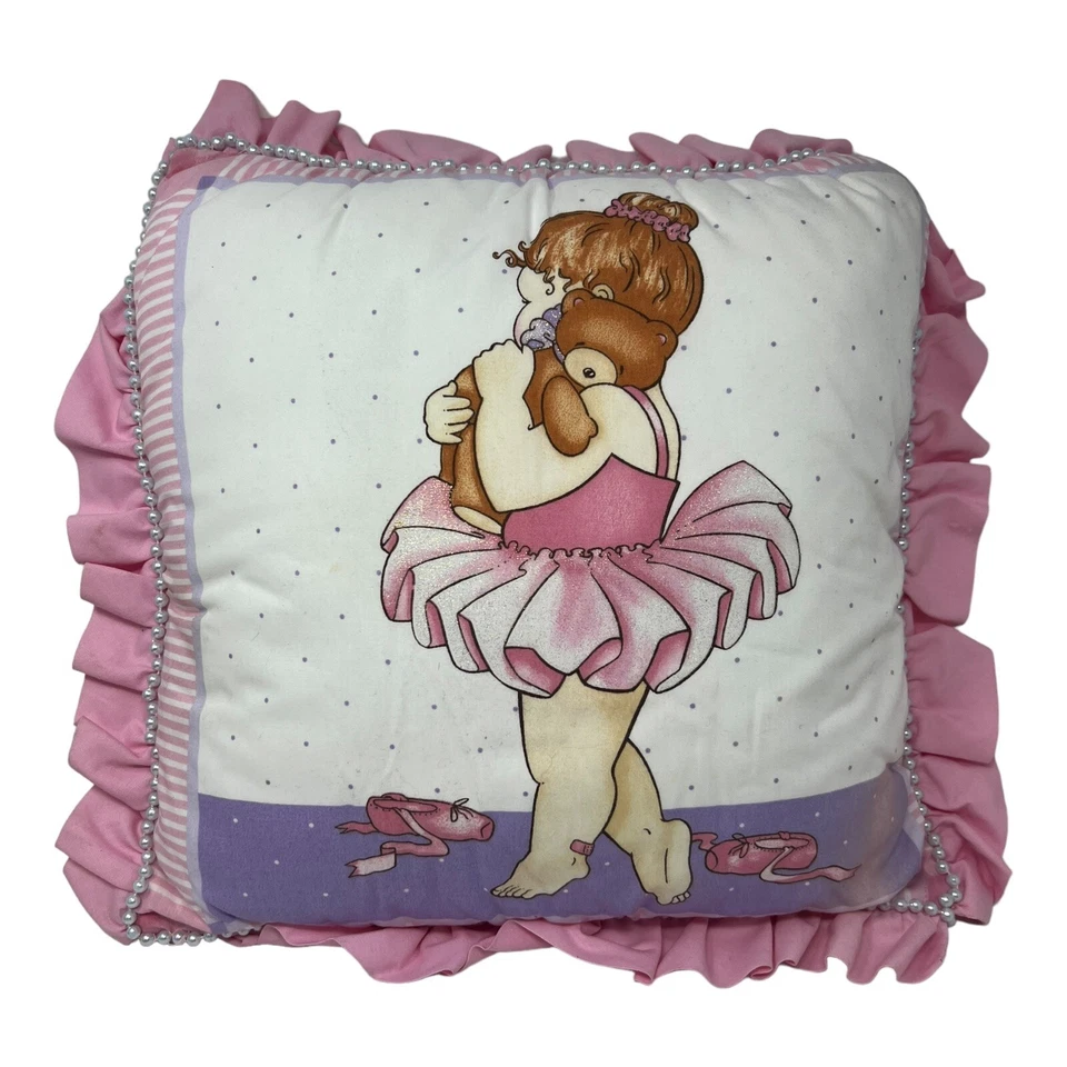 "Rara almohada bailarina Daisy Kingdom bebés 17"" borde con volantes hecha a mano" Foto 2 de 4