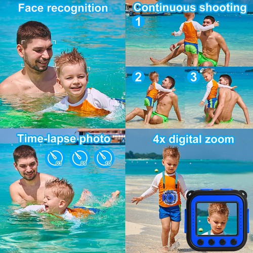 PROGRACE Kids Waterproof Camera for Boy Toys - Gifts for Boy Waterproof Digit... - Picture 5 of 6