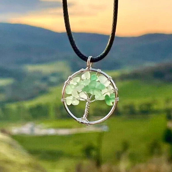 Tree Of Life Healing Natural Gemstone Necklace Crystal ADHD