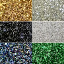 Glass Bugle Tube Seed Beads Nulki Combo Jewelry Craft DIY Bracelet 5mm, 2400 Pcs