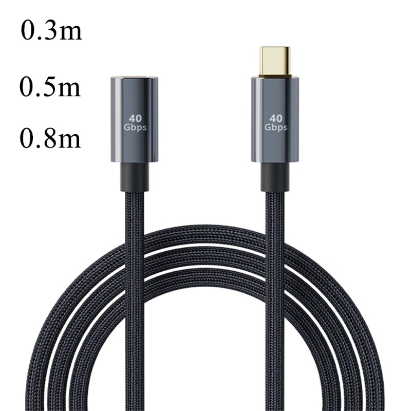 100W USB-C Extension Cable 40Gbps Fast Charging & Data Transfer