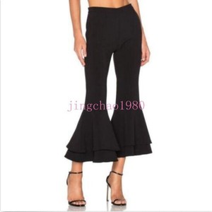 layered ruffle bell bottom pants