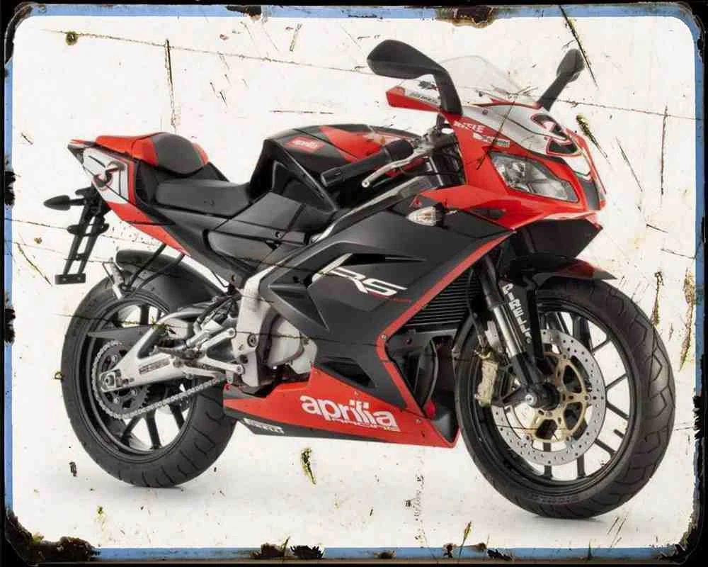 Aprilia Rs 125 Max Biaggi Sbk A4 Metal Sign Motorbike Vintage Aged