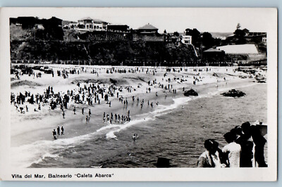 Chile Postcard Vina del Mar Balneario ''Caleta Abarca'' c1930's RPPC Photo