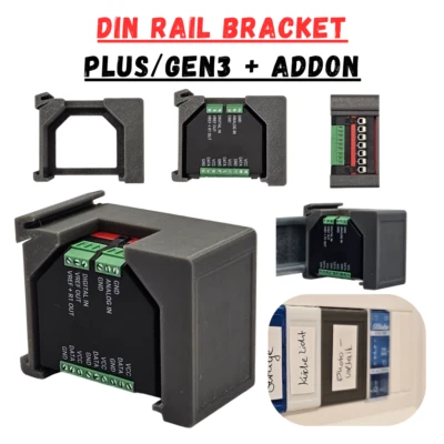 3D FORMFABRIK Hutschienenhalter passend für Shelly ADDON + PLUS Serie oder GEN3 - viele Farben