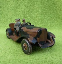 Alter Wehrmacht Blech Kübelwagen Tarnfarbe 3 Mann Elastolin Besatzung Militär