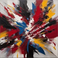 Digital Picture Drawing AI Art Abstract Composition Chaotic Explosion of Colors