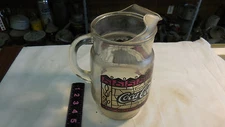 Enjoy Coca-Cola Glass Pitcher Tiffany Style Stained Glass Vintage 1970s