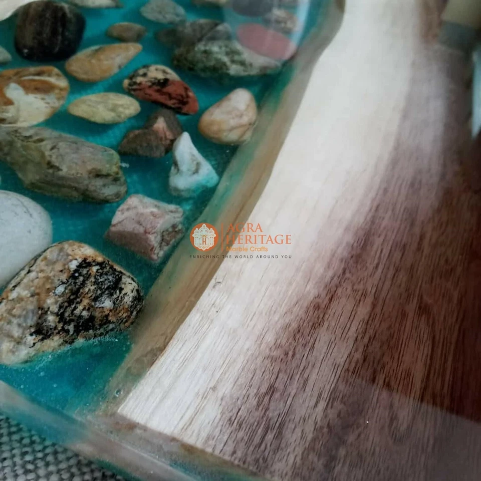 Clear Epoxy Resin Top Dining Table, Handmade Furniture, Luxury Furniture Tables - Image 3 of 3