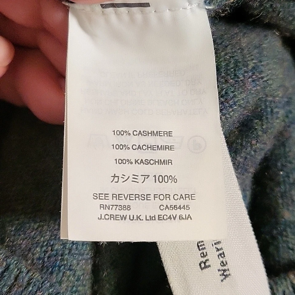 J. Suéter CREW CARIAGGI Cashmere gola redonda verde tamanho P novo sem etiquetas! - Imagem 3 de 4