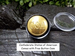 Confederate States of America Coat Button Loaded with Gold Free Button Case