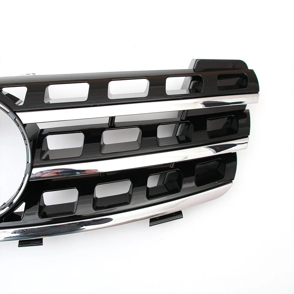Black Front Grill Grille w/Star For 2005-08 Mercedes Benz W164 ML320 ML350 ML550 Foto 3 de 4