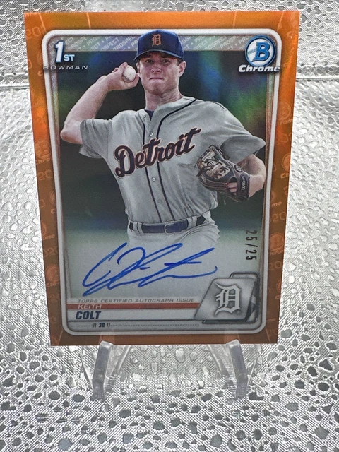 2020 Bowman Chrome Draft Colt Keith Auto 25/25 Orange Refractor 1st RC Tigers
