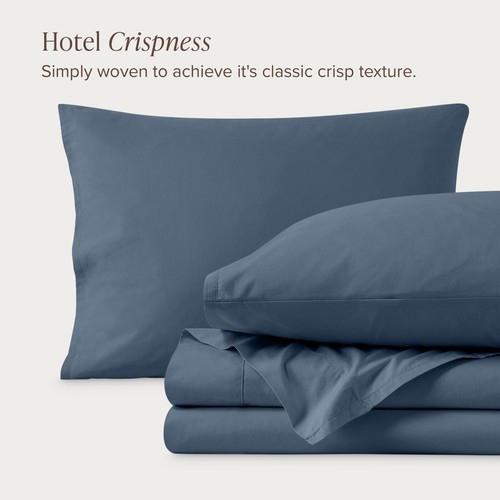 Bare Home 100% Organic Cotton Percale Sheet Set - 300 Thread Count - Lightweight - Picture 5 of 119
