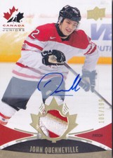 16-17 Team Canada Juniors John Quenneville /199 Auto Patch Upper Deck 2016