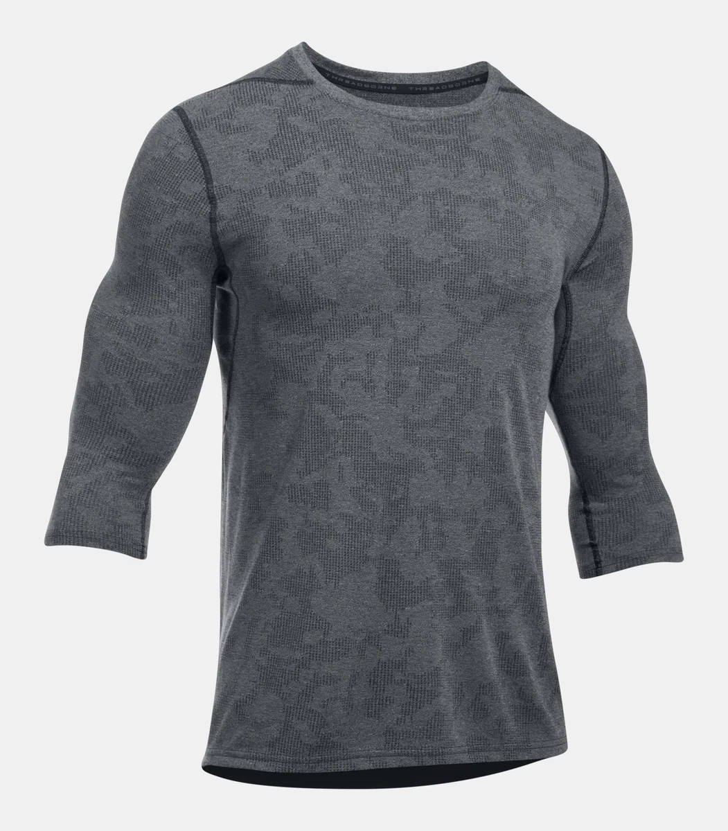 NWOT Under Armour Men s Black UA Threadborne Utility 3 4 Sleeve T Shirt
