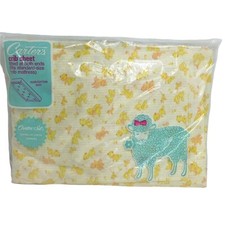 Carters Vintage Fitted Baby Crib Sheets Mid Century Yellow Animals Nursery