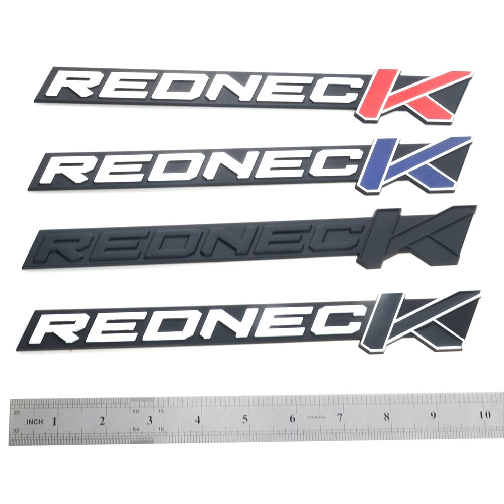 2x 10 Inch NEW REDNECK EDITION EMBLEM Badges 3D Sticker Nameplate Chrome Black