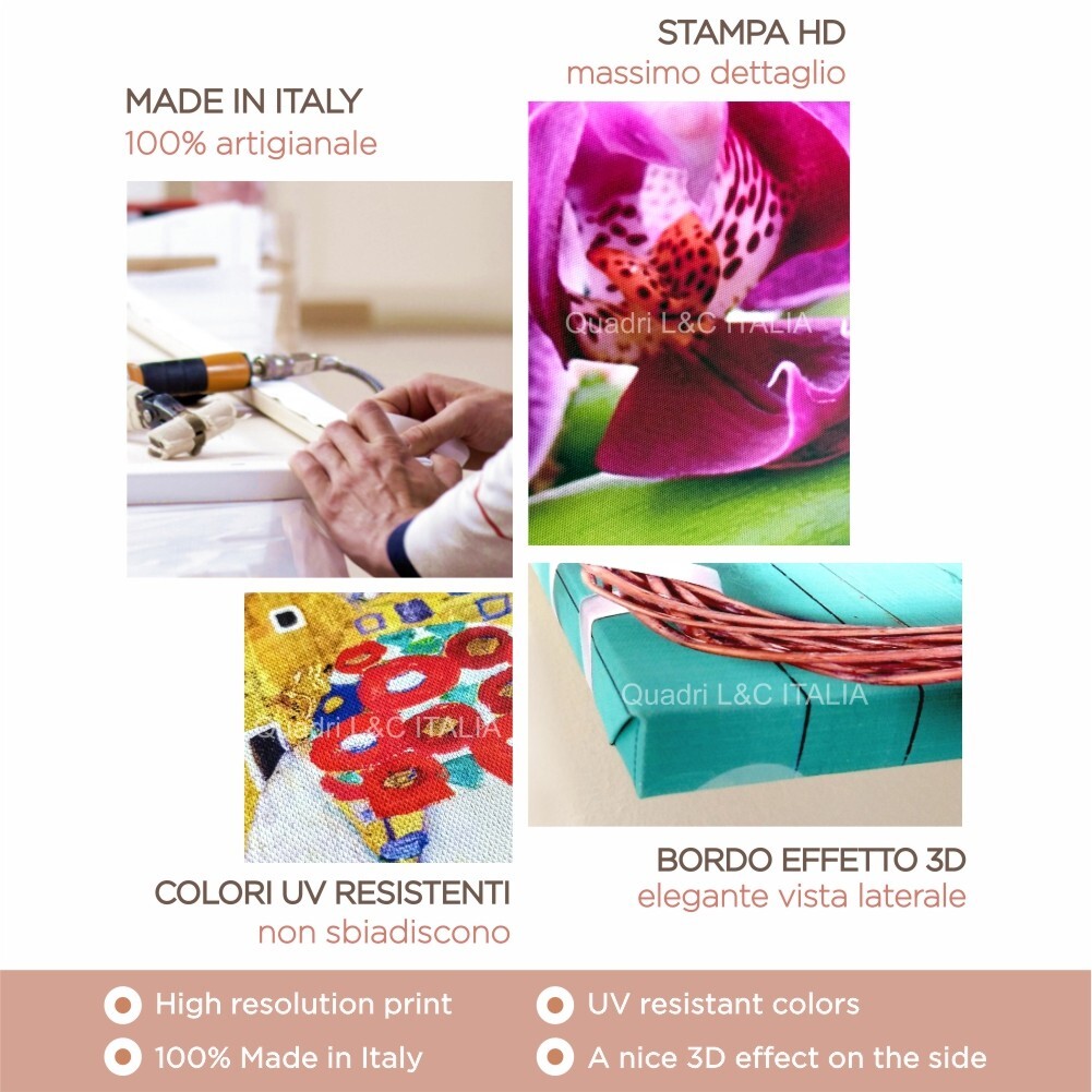Quadri Quadro 5 pezzi Stampa su tela Orchidee a fiore rosa - 150x100