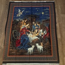 Vintage Nativity of Jesus Print Fabric by VIP, Made in USA, 45x35 inch
