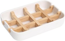 Bamboo Fiber Soap Holder and Soap Dish Combination for Bathroom Bar Soap Holder