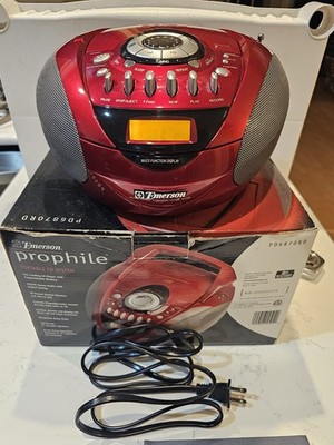 Emerson Prophile Boombox CD Player Radio Cassette Red PD6870RD 