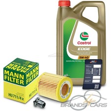 MANN ÖLFILTER+5L CASTROL EDGE 5W-40 FÜR SAAB 9-3 1.9 04- 9-5 1.9 06-